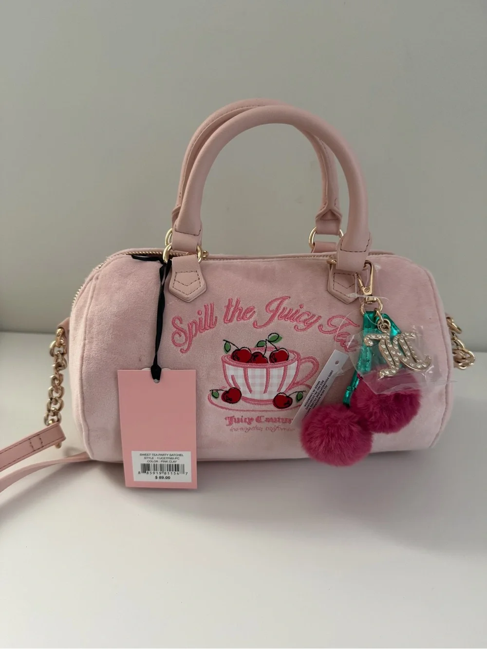 Juicy Couture Pink 'Spill the Juicy Tea' Mini Satchel